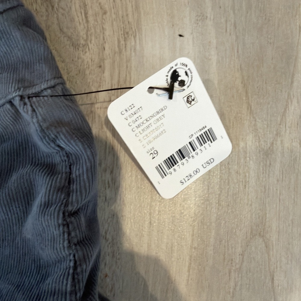 We The Free Women's Wide-Leg Corduroy Pants Light Grey High Rise Pockets Size 29 - Picture 4 of 6